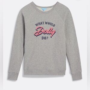 Draper James ‘What Would Dolly Do’ Light Grey Sweatshirt in Size Small